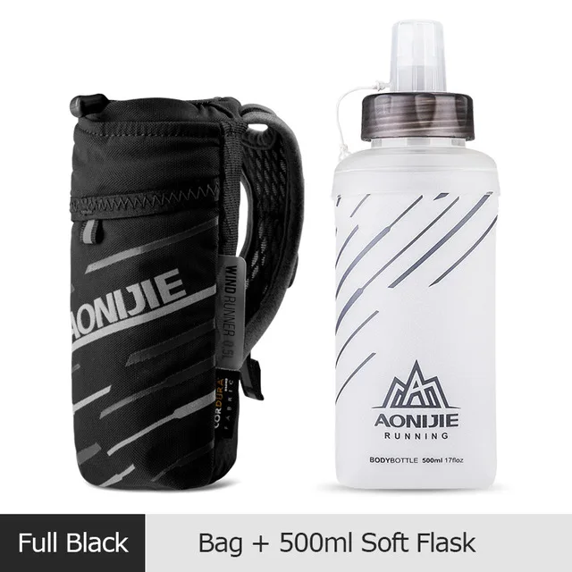 Black with Bottle AONIJIE ручное быстрое сцепление быстрая штабная колба переноска для бутылей с водой сумка 6," держатель телефона гидратационный карман пакет для марафона - Color: Black with Bottle