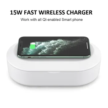 

15W Wireless Charging Dock With Disinfection Box For iPhone Xr Limitless Charger With UV Sterilization Box For Mobile Phone