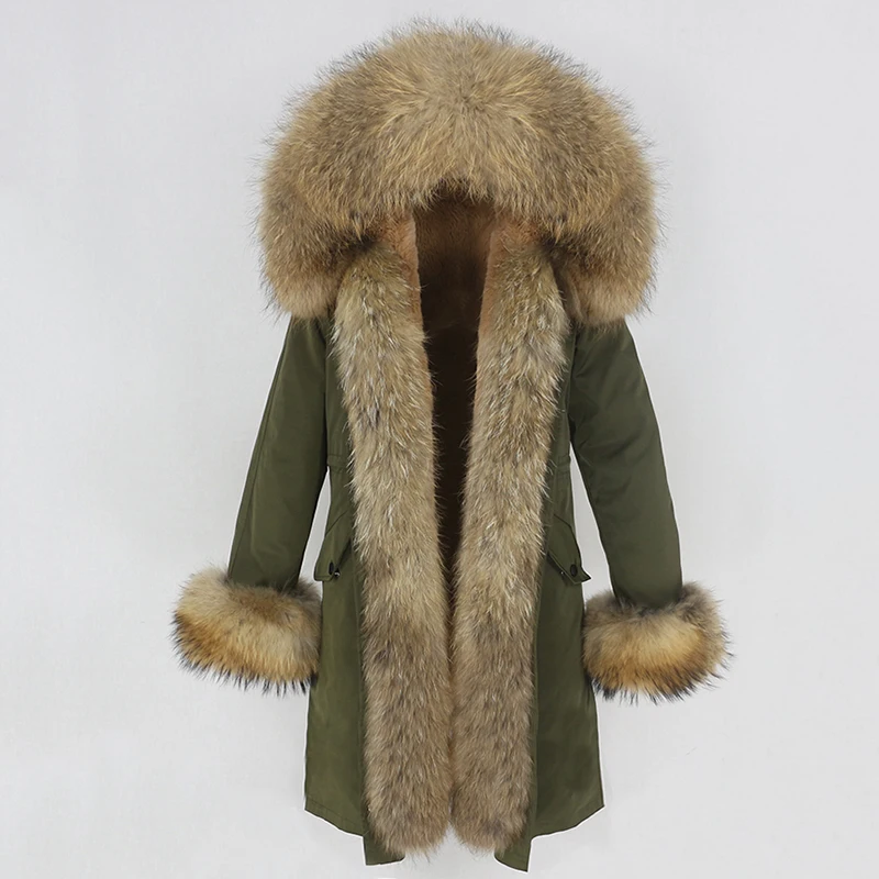 OFTBUY X-long Parka Waterproof Outerwear Real Fur Coat Winter Jacket Women Natural Fox Fur Hood Luxury Outerwear Detachable New