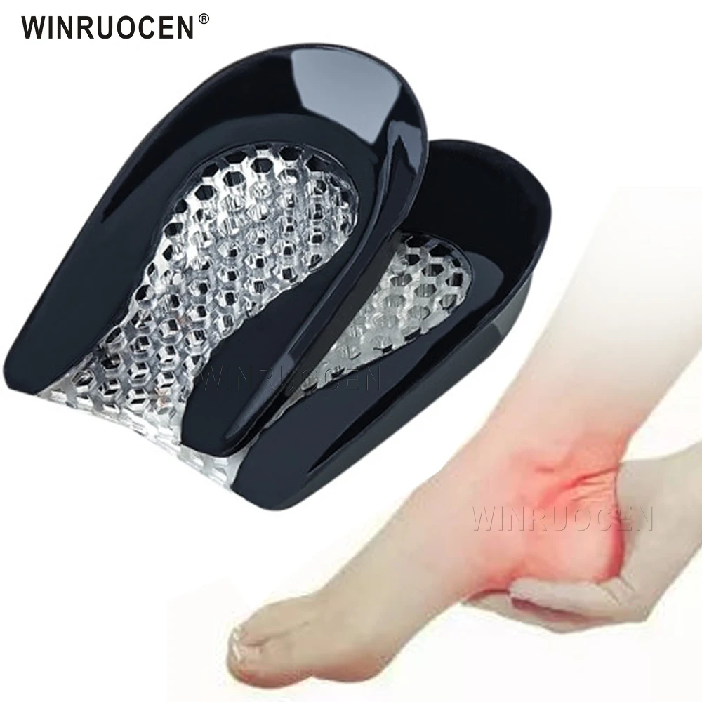 

Silicone Gel Heel Cushion Pad for Shock Absorption Plantar Fasciitis Pain Relief Foot Care Insert Insole Soft Increase Pad