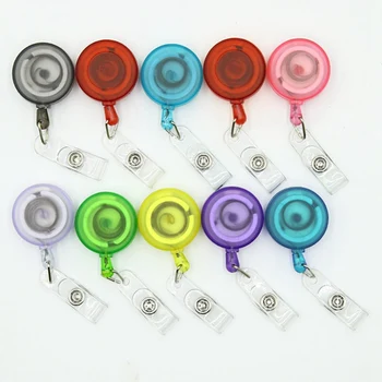 

1pc New fashion Retractable Pull Key Ring Chain Reel ID Lanyard Name Tag Card Badge Holder Reel Recoil Belt Key Ring Clip