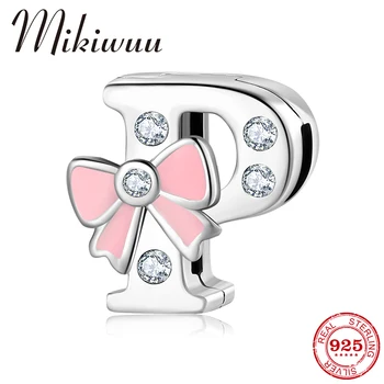 

Cute Bow CZ Letter P Lucky Bead Clip Charms Fit Original Reflection Letter Charm Bracelets 925 Silver Charm DIY Jewelry Making