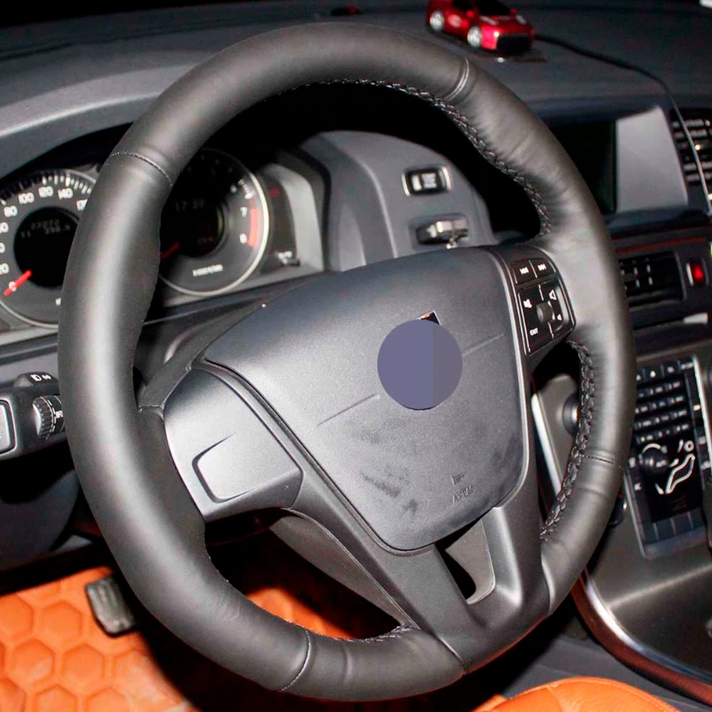 DIY ручной работы из искусственной кожи Чехлы рулевого колеса автомобиля для VOLVO S60