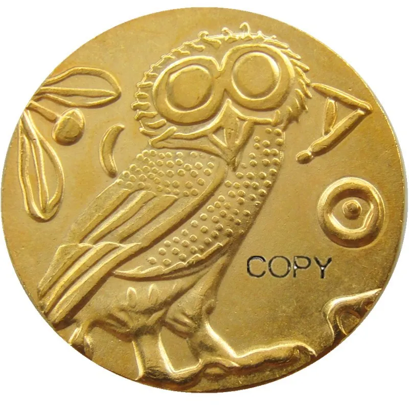 G(04) древние афинские греческие золотые драхмы-атена греческие Позолоченные копии монет