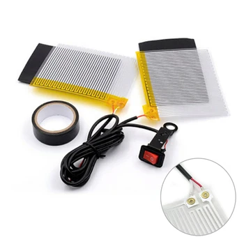 

Universal Heated Grip Pads Motorcycle Handlebar 11x9cm PET Metal Replacement Set