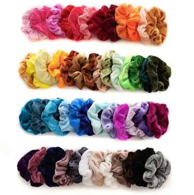 40 Вт, 30 Вт, 20 предметов суперэластичных вельветовых Scrunchies Для женщин красочные резинка для волос для девочек хвост держатель резинка для волос из резинкой женские аксессуары для волос