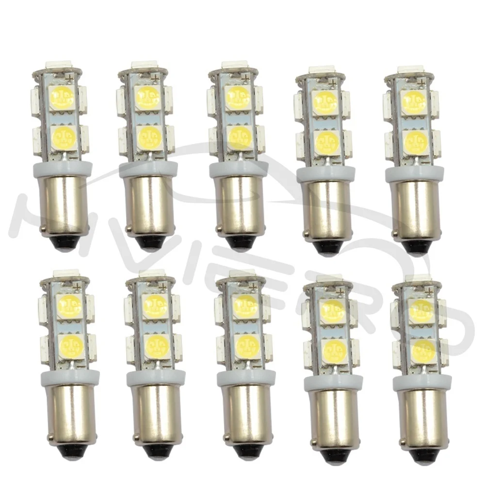 Hviero White Car Led T11 Ba9s T4w 9Led 5050 SMD Auto Led Plate Bulb Festoon Dome Door Bulb Trunk light Car Marker Gauge Lamps Dc 12v