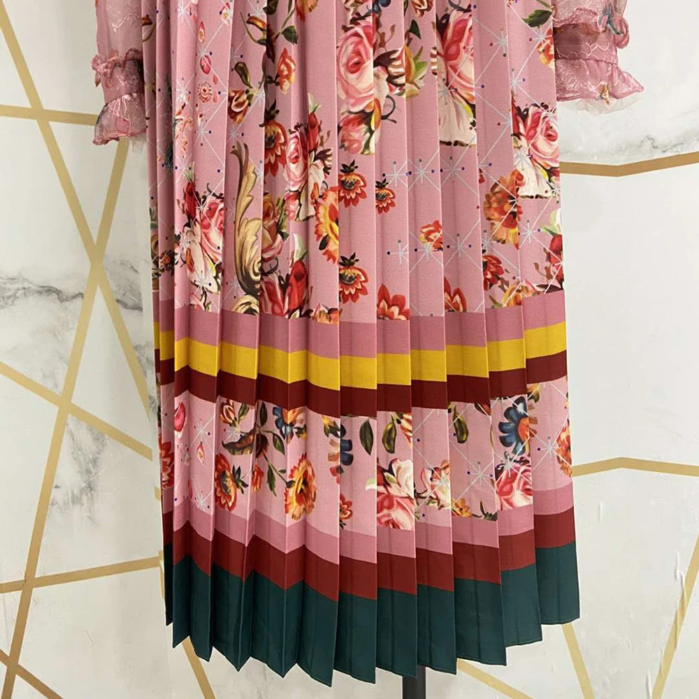 AELESEEN Designer Pleated Dress Runway Fashion