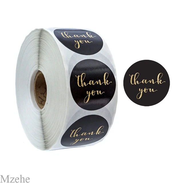 50-500pcs 1inch kraft paper Handmade Stickers Gift Sealing Sticker Festival Birthday Party Decorations Labels Thank you Stickers D