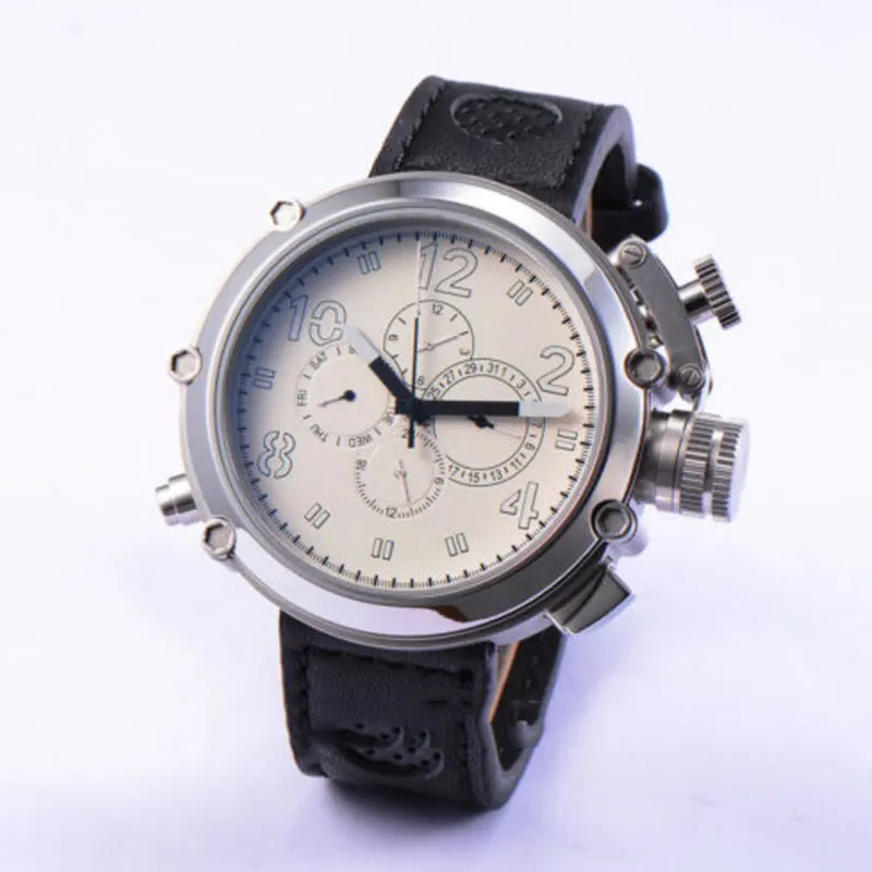 

50mm Parnis white dial polished case week Complete Calendar 24 hours top brand Luxury Newest Hot Automatic movement Men's Watch