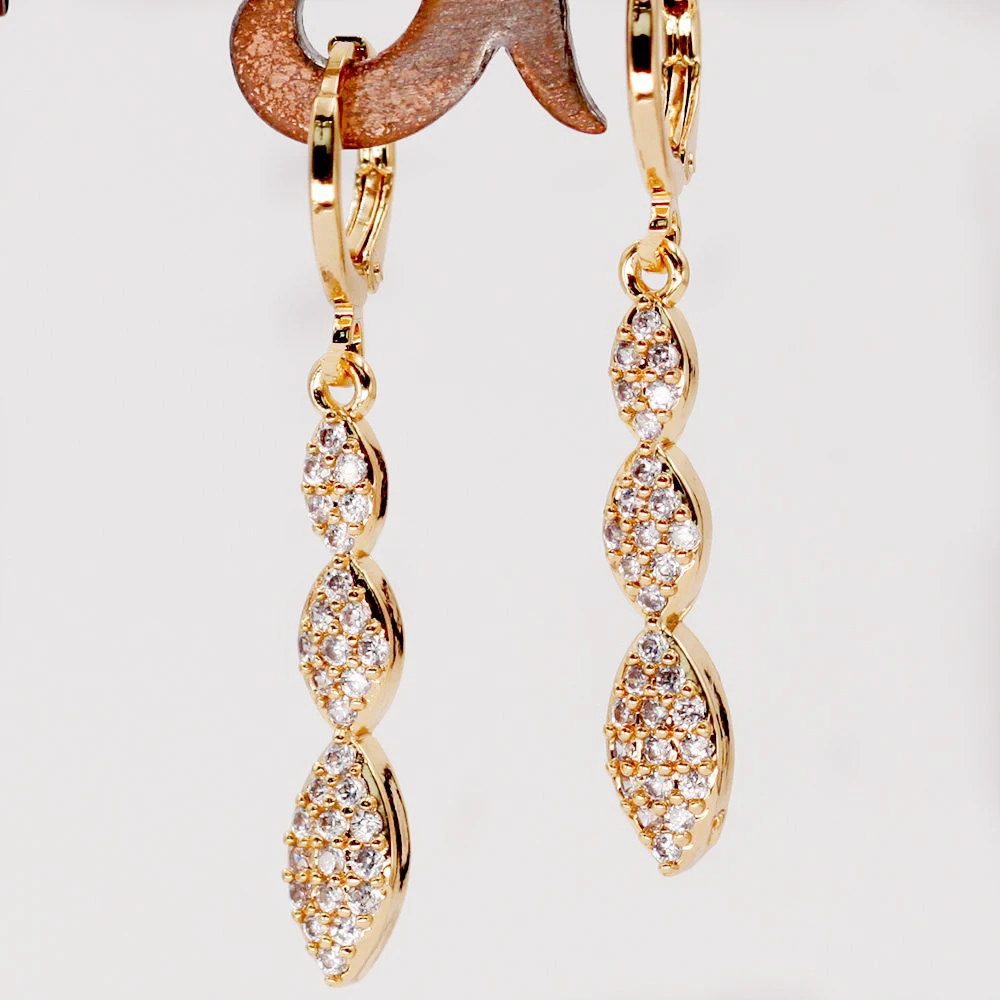 

Bohemia Drop Earrings for Women's earrings Gold Color Earring With white Zircon Luxury Jewelry for Wedding Party accessories
