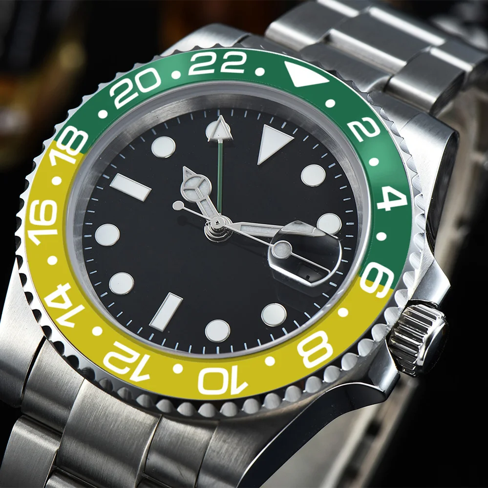 

luxury brand automatic mechanical watch for the Men's waches men GMT 40mm sapphire glass Luminous date Stainless steel aaa G4