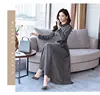 2022 Autumn New Arrival Plus Size S-XXXL High Quality Elegant Flower Plaid Printed Woman Velvet Long Dress ► Photo 3/5