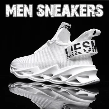 

Fashion Men's Sneakers Breathable Mesh White Black Tennis Shoes Adult Lace Up Sports Runing Shoes Outdoors Walking Jogging Shoes