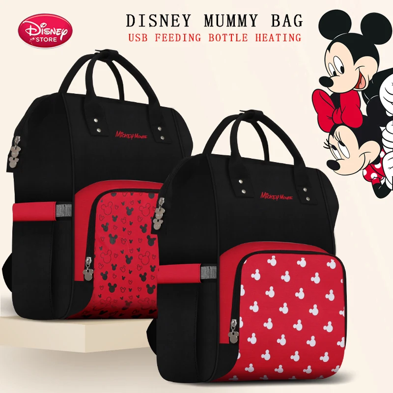 Сумка для подгузников disney, красная сумка для мамы с Микки Маусом, рюкзак для детских подгузников, большая емкость, многофункциональная сумка для беременных женщин