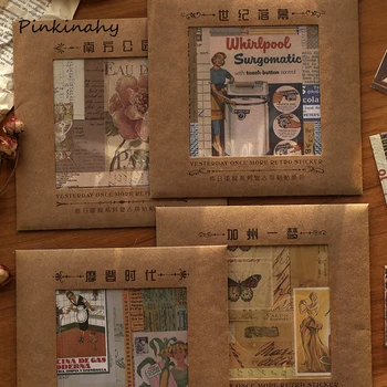 

Vintage Newspaper background paper stick Label Craft decoration stickers DIY for craft diary scrapbooking planner label sticker