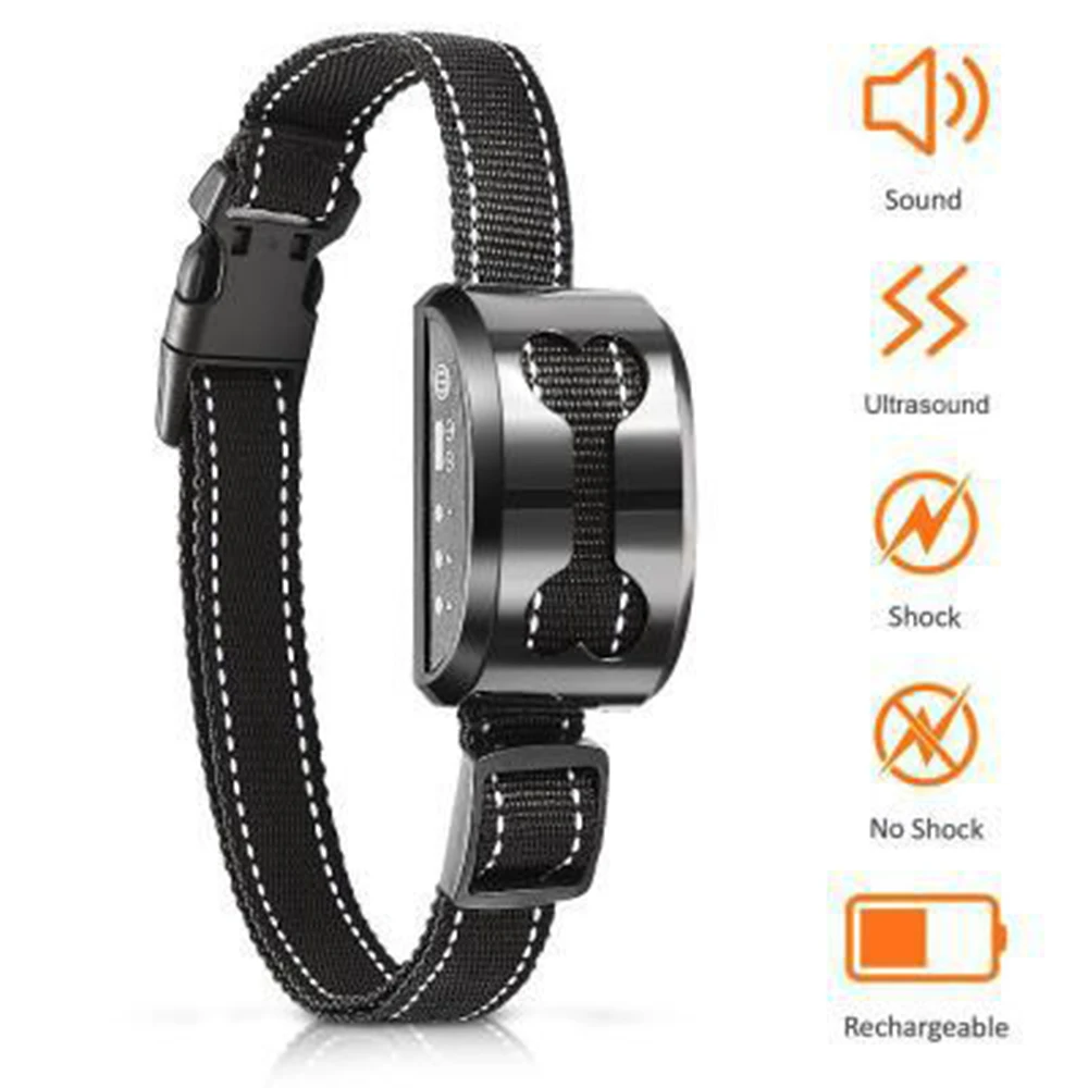 Pet Dog Rechargeable Anti Bark Control Collar training Waterproof Stop Barking Dog Waterproof Ultrasonic Training No 4