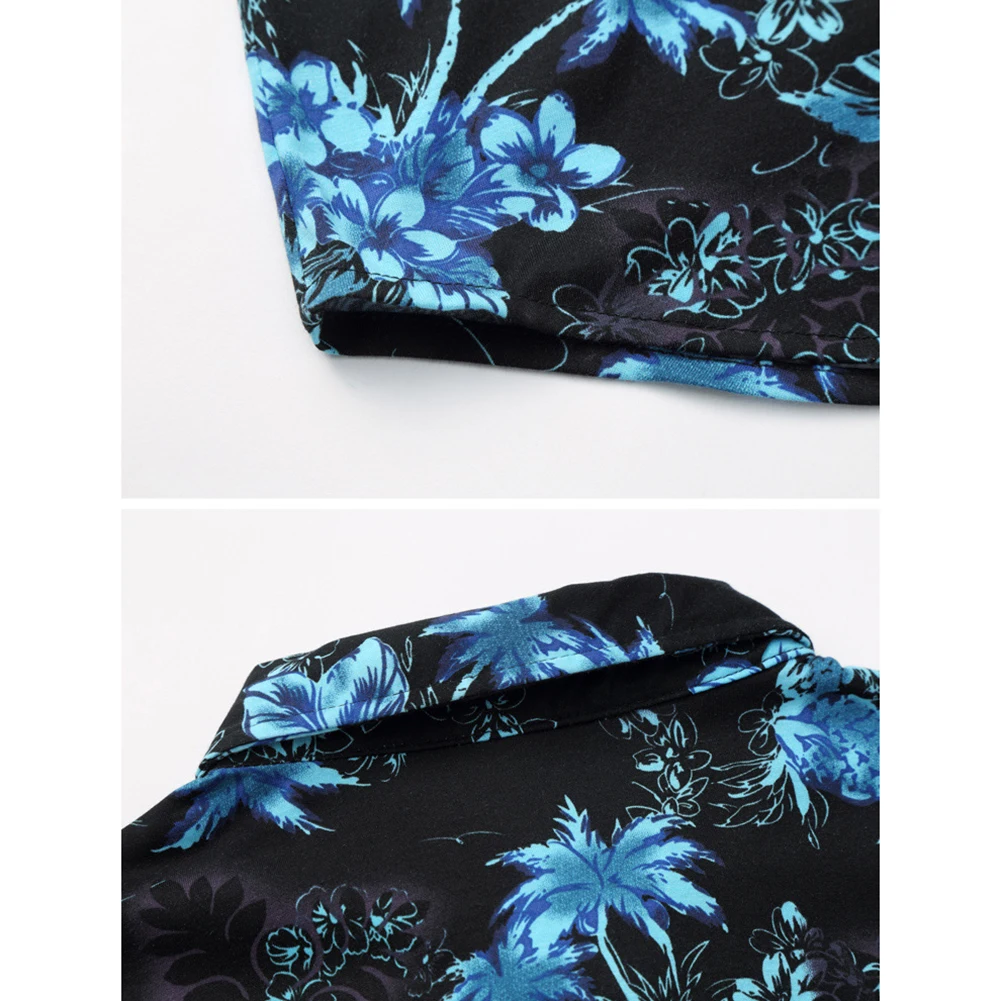 Summer Mens Short Sleeve Beach Hawaiian Shirts Casual Flower Floral Shirts Plus Size 5XL New Mens Clothing Fashion