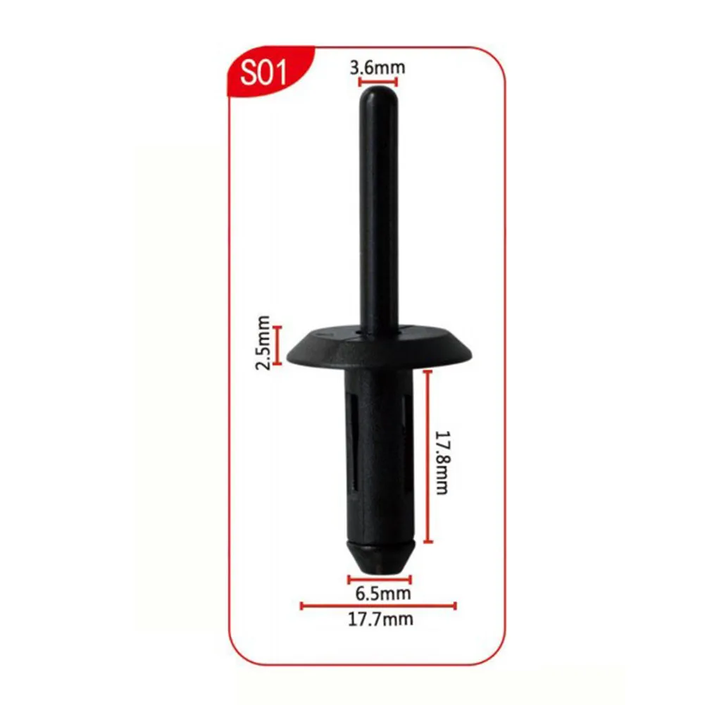 50 Pcs Universal Car Fastener Wheel Arch Decorative Plastic Rivet Clip SO1 For Repair Tools Accessories pop rivets