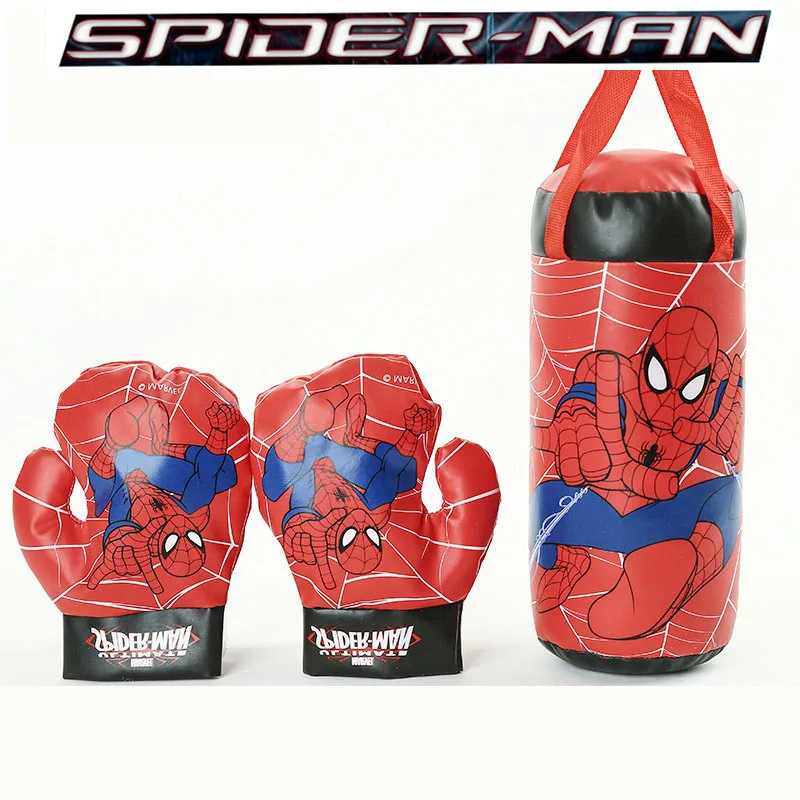 Guantes de juguete con figura de Spiderman, bolsa de arena, traje de Chico, juguetes deportivos para el aire libre para la interacción entre padres e hijos