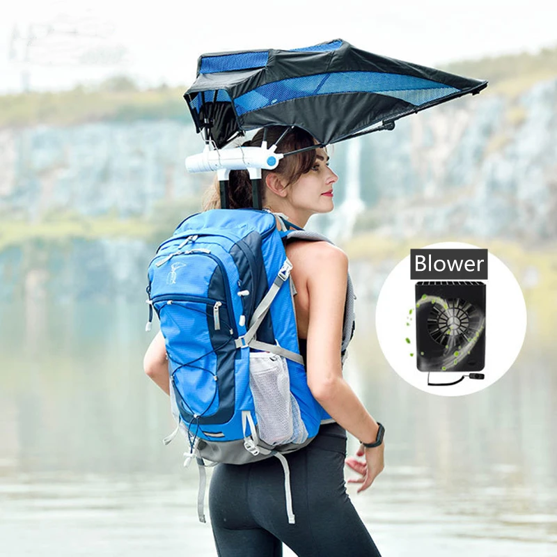 Mochila de verano con sombrilla para hombre y mujer, bolso para senderismo, impermeable, gran capacidad, con ventilador|Mochilas| - AliExpress