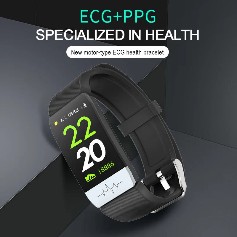 Longet Смарт-часы монитор сердечного ритма кровяное давление Q1S ECG PPG умный Браслет сна FitnessTracker группа часы для Android iOS