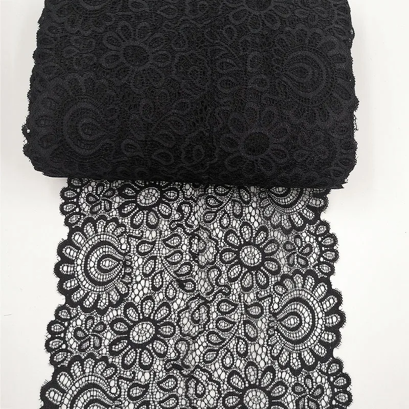 3 м/лот 22 см черный, белый цвет кружевная ткань для творчества поделки Швейные suppies украшения аксессуары для одежды эластичная кружевная отделка