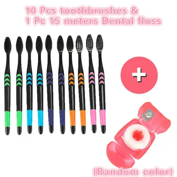 

10Pcs Soft Bamboo Toothbrush Double Ultra Soft Toothbrush Dult Clean Care Gums Home Unisex Tooth Brush Hygiene & Dental Floss