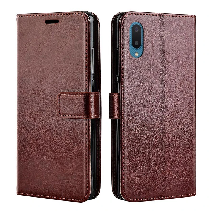 Flip Leather Case on For Samsung A02 Case back cover phone Case on For Samsung Galaxy A02 A 02 A022F 6.5'' samsung silicone