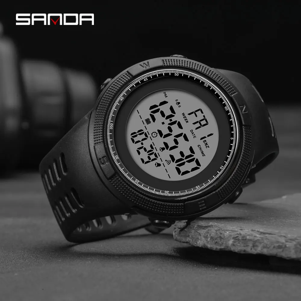 SANDA, мужские часы, спортивные, модные, Chronos, обратного отсчета, водонепроницаемые, цифровые часы для мужчин, военные часы, Relogio Masculino