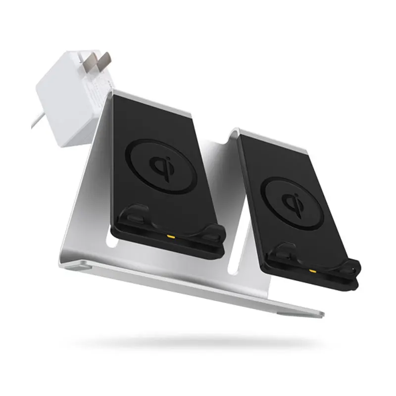 New Dual Handset Wireless Charger Aluminum Alloy Bracket Suitable for 10W Fast Charging of Apple Mo