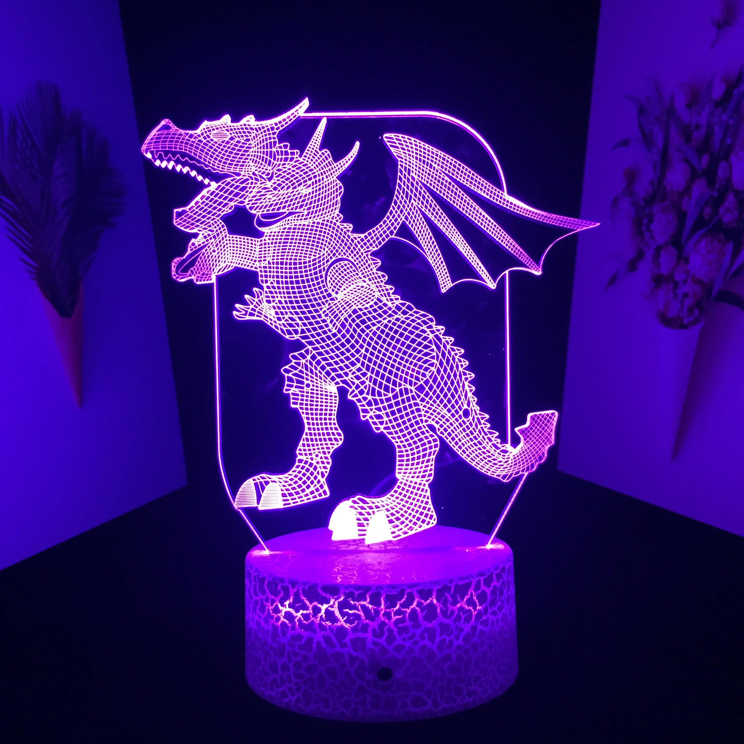 

Dragon Acrylic Lamp for Cool Birthday Gift Light Bedroom Decoration Manga Dragon Table Lamp 3D LED Night Light Anime Dropship