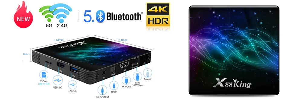 MAAT Android 9,0 Smart tv Box 4 Гб DDR3 Ram 128 Гб 64 Гб HK1 Max Plus Восьмиядерный RK3368PRO 5G Wifi BT H.265 4K медиаплеер HK1MAX