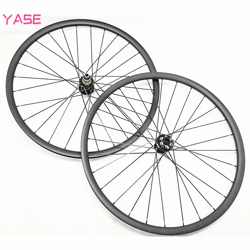 Велосипедный диск YASE 29er carbon mtb wheelset 30x25 мм бескамерный Аро 29 ассиметричный boost NOVATEC