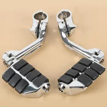 

Motorcycle 1.25" Highway Foot Pegs Footrest Engine Guard Mounts Clamps For Harley Yamaha Kawasaki Suzuki