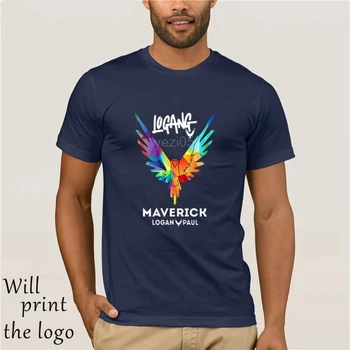 

New 2018 Maverick Bird logo Logan Paul Logo Fashion Men's Black T-Shirt Tops
