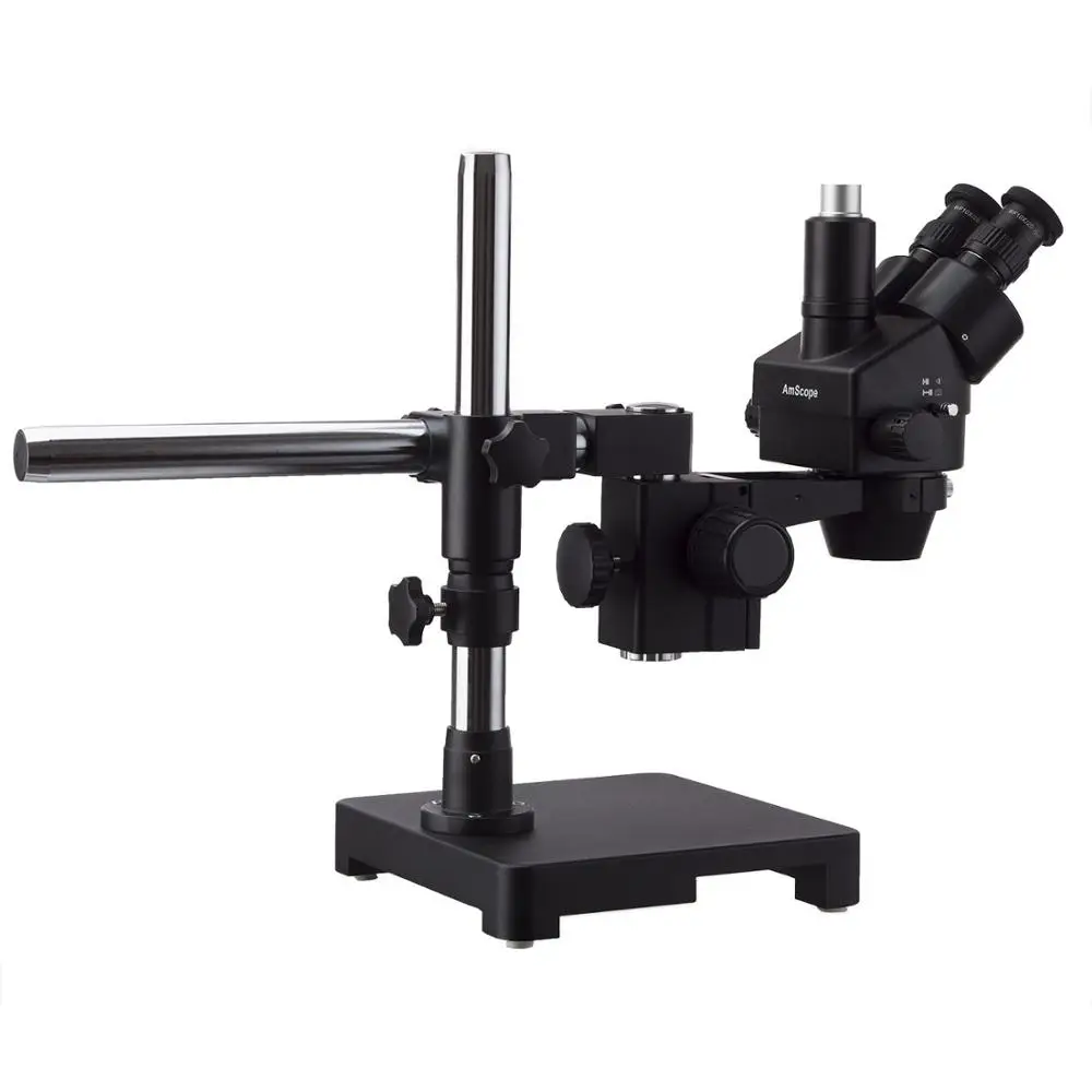 AmScope 7X-45X черный Тринокулярный Стерео зум микроскоп на одна рукоятка стрелы Стенд+ микроскоп с подсветкой+ 5MP USB2.0 камера