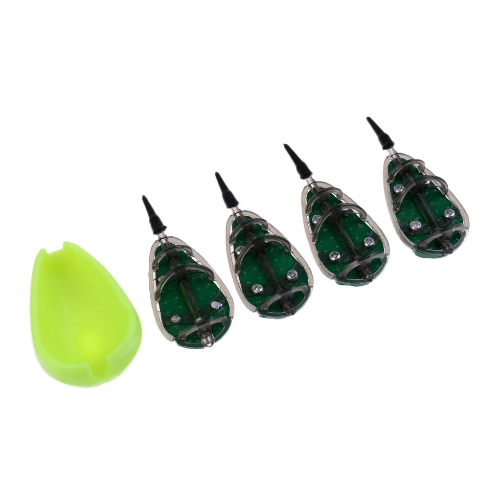 Inline Flat Method Feeders 30/40/50/60g with Mould Carp Fishing Bait Cage 