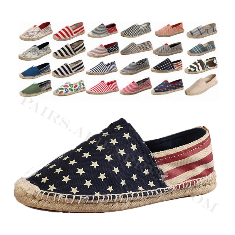 Zapatos informales de lino para hombre, mocasines planos tejidos, alpargatas planas hechas a mano, elegantes, para conducir