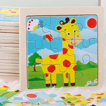 

9 Pieces of Wooden Small Jigsaw Toys Children 's Puzzle Jigsaw Animal Traffic Scene Pattern Jigsaw Toys Puzzle Jigsaw Toy
