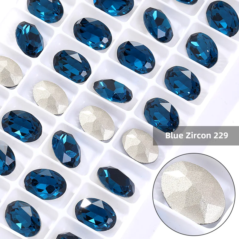 Shining Oval Crystal Strass AB Color K9 Glass Rhinestone for Jewelry Craft Glue on Clothes Decoration Loose Rhinestone Crystals 