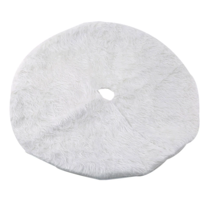 

New Year Home Outdoor Decor Event Party Tree Skirts Creative White Plush Christmas Tree Skirts Fur Carpet Xmas Decoration