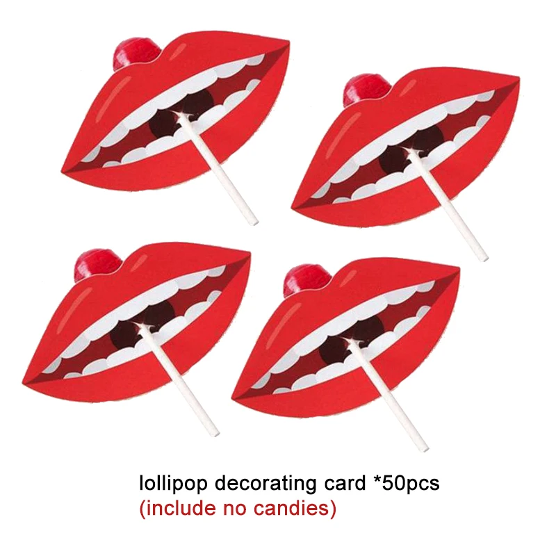 mouth card x50pcs Для 8 человек казино вечерние украшения игральных карт тема вечерние День рождения поставки взрослая курица вечерние бакалавра вечерние украшения - Цвет: mouth card x50pcs