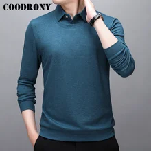 

COODRONY Brand Spring Autumn New Male Fashion Pure Color T-Shirts Casual Classical Soft Long Sleeve Men Slim Clothing W5004