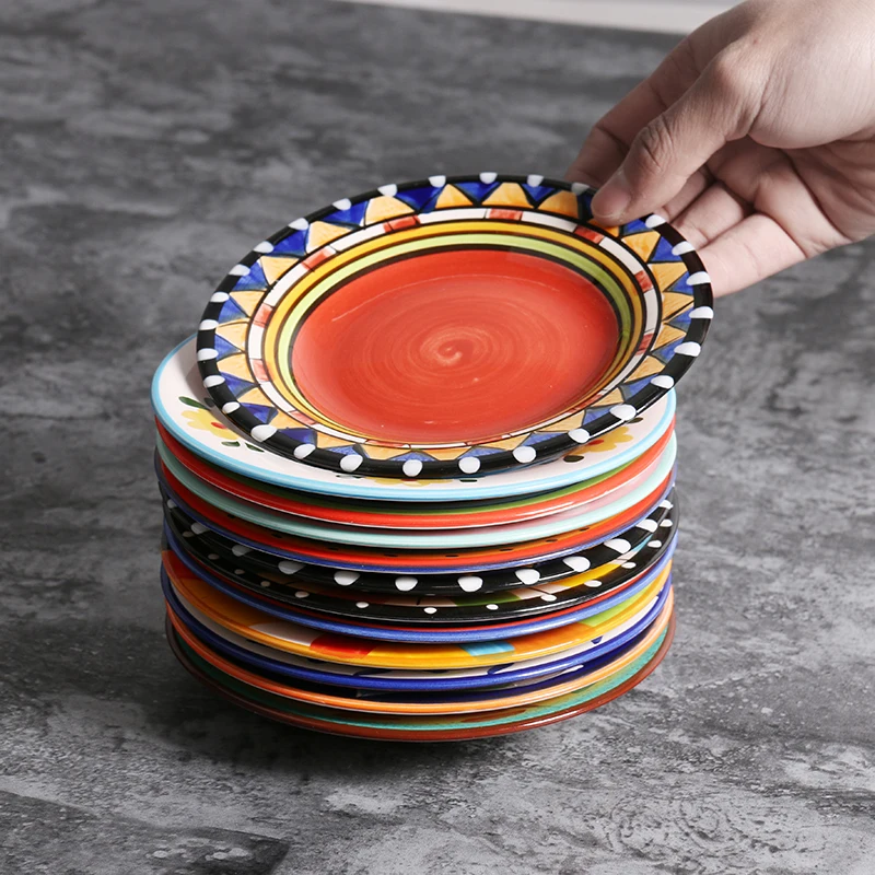 

16cm Creative Hand Painted Ceramic Small Tableware Dishes Fashion Cute European Cake Snack Dessert Plates Free Shipping