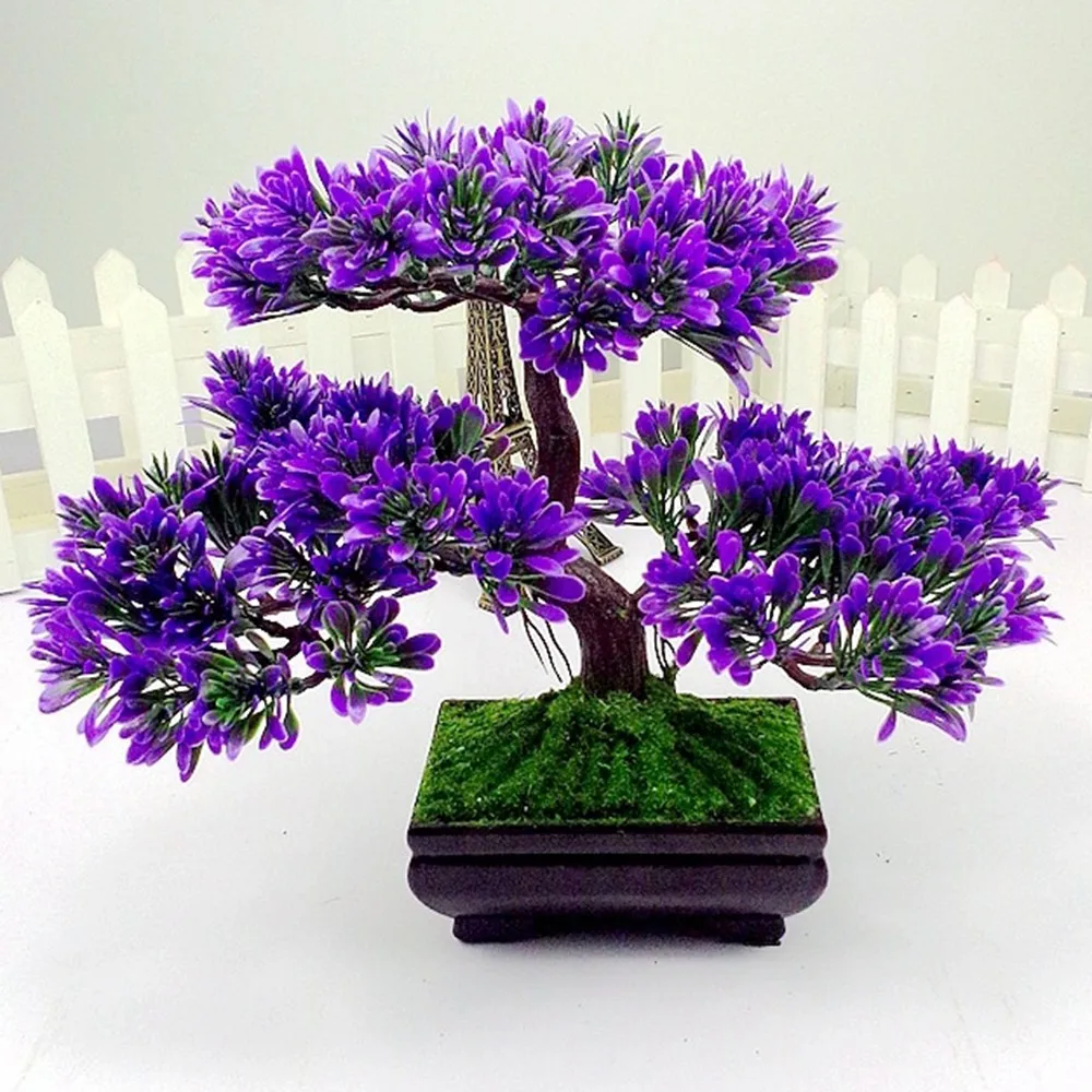 

Artificial Bonsai Tree Simulation Plants for Aquarium Green Plastic Plant Pine Home Garden Decoration