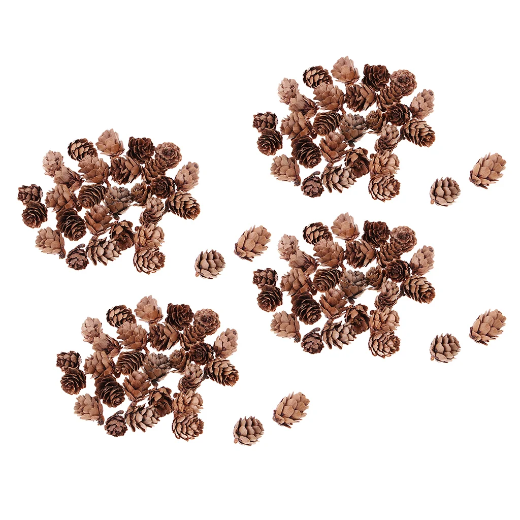 120pcs Mini Real Natural Pine Cones for Home Garden Decoration DIY Garland