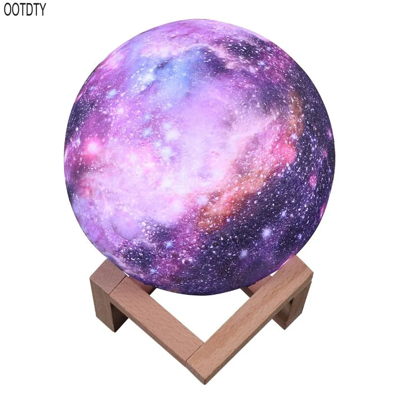 OOTDTY новая луна лампа 3d принт ночной Светильник Led звездное небо светильник Подарок детская комната Домашний декор