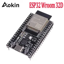 Placa de desenvolvimento aokin esp32-devkitc-32d, esp32 wroom 32d wifi bluetooth