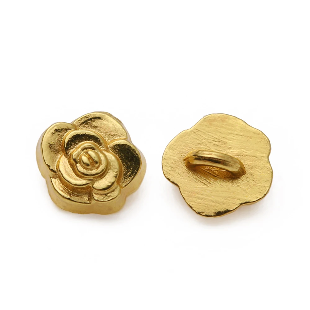 Gold 20/40 шт. крошечные пуговицы в виде цветка розы для DIY кукольной одежды мини 5 мм пряжки для украшения одежды Швейные Кнопки аксессуары - Цвет: Gold